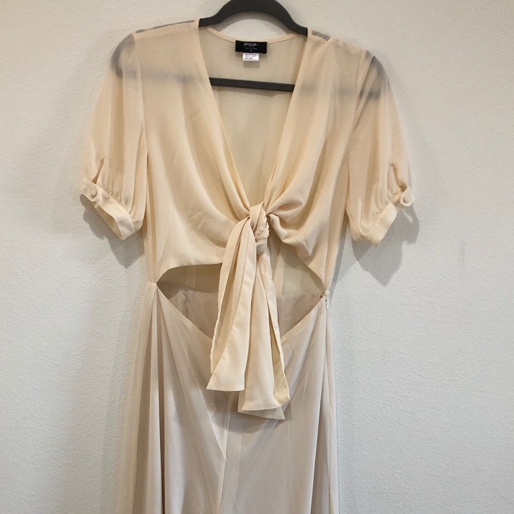 Nasty Gal Cream jumpsuit with crop top